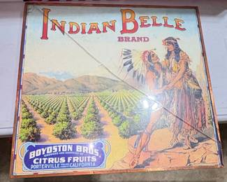 Indian Belle Brand Citrus Fruits Crate Label