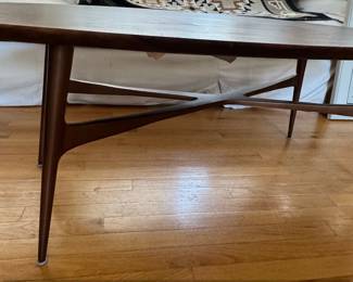 Crate  Barrel Air Oval Coffee Table with Shesham Top second image