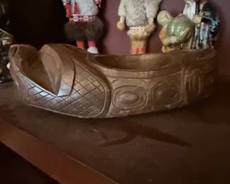 Haida Style Carved Wooden Bowl