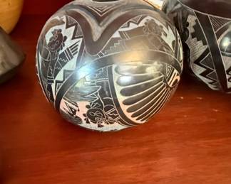 Acoma Pueblo Pottery Seed Pot by Dalawepi Ergil F. Vallo, Sr.