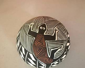 Acoma Pueblo HandCoiled Pottery Vessel by M. Seymour second image