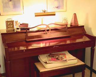 Acrosonic Upright Small Piano, Seth Thomas Metronome