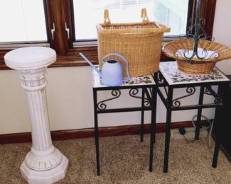 Grecian Pillar, Tile Top Plant Stands