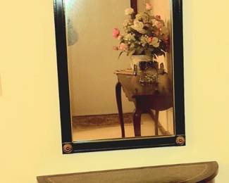 Mid Century Hanging Wall Table and Mirror