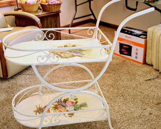 Vintage Metal Tea Cart 