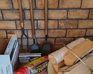 Fireplace Tools, Brass Log Holder. 