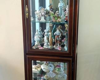 Lighted Curio Cabinet, With Four Glass Shelves, 72" x 20.5" x 12.5", Contents Not Included
