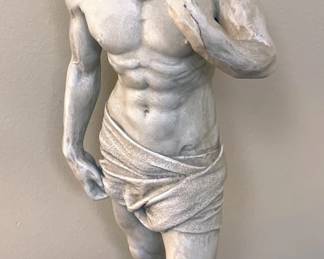 David Replica Resin Figure, 20" Tall And Abstract Decorative Wall Mount, 12.25" x 10.5"