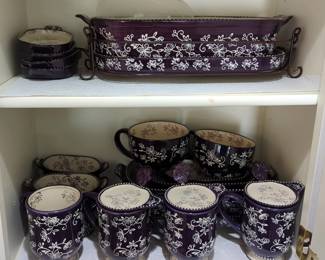 Temptations By Tara Floral Lace Dish Set, Includes Casserole Dishes, Mugs, Lids And More