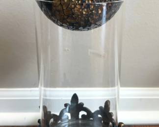 Fleur De Lis Glass Cannisters, Qty 3