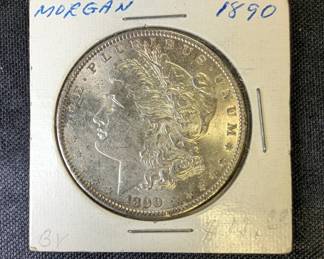 890 Morgan Silver Dollar, And 1922 Peace Silver Dollar, AU