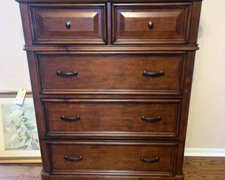 Wood Dresser With 5 Drawers, 50.25" x 40" x 18"