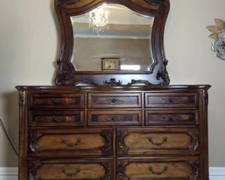 Fairmont Designs Traditional 8-Drawer Chest With Detachable Beveled Mirror, Dresser Approx 42" x 67.5" x 19.5" And Mirror Approx 46" x 46"