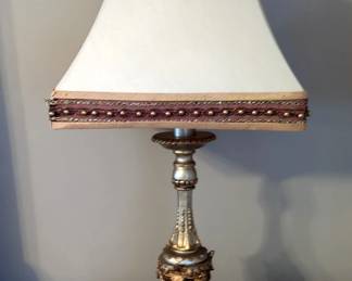 Decorated Table Lamp, 31" Tall, Powers On