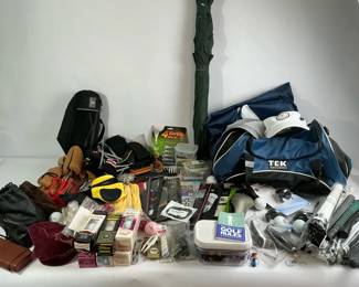 Large Golf Accessories Lot Balls Gloves Tees Grips Bag Training Aids Mixed Bundle