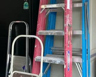 Extension Ladder Step Ladder Lot Werner Fiberglass Aluminum Household Ladders