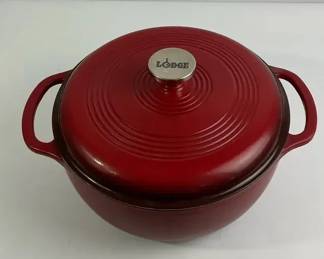 Lodge Enameled Cast Iron Dutch Oven Red with Lid