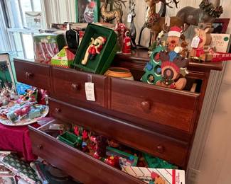 bureau and much Christmas decor