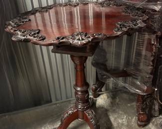 Mahogany Chippendale Style Side Table $125