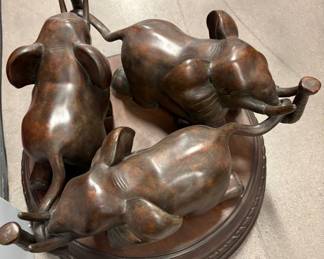 Bombay company Coffee table. Glass included $200base. Elephants