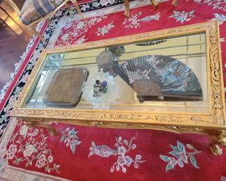 Large Glass , Bronze Display Coffee Table Flip Top $375