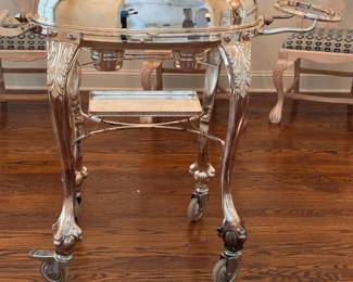 SILVER PLATE MEAT CART possibly Elkington