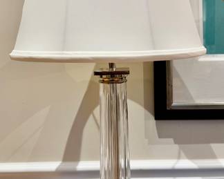 (2) Ethan Allen Glass & Chrome Table Lamps
