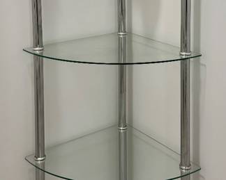 Chrome & Glass Corner Shelf