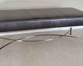 Ethan Allen Leather Bench