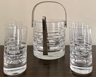 Miller Rogaska Ice Bucket & 6 Highball Glasses