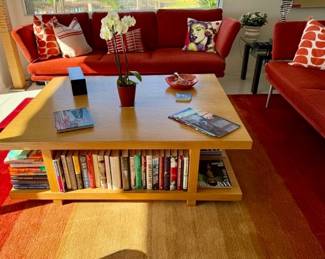 Red and Orange Gradient Ombre Design Rug - Hand Tufted