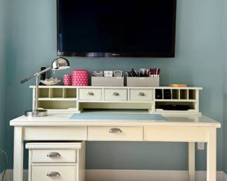 Boston Interiors Desk & Moveable Filing Cabinet