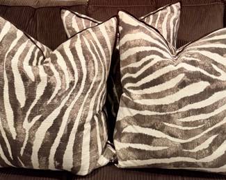 (3) Pottery Barn Zebra Stripe Down Pillows