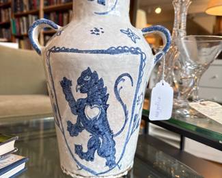 Majolica Crested Urn