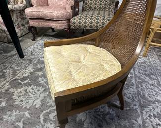 Pair of Mid-Century Cane Back Accent Chairs