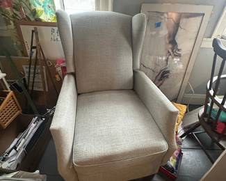 Wingback Recliner Chair with Nailhead Trim
