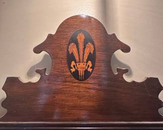 Chippendale Style Marquetry Inlaid Looking Glass Mirror