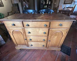 Antique Copper Top Sideboard/Buffet
