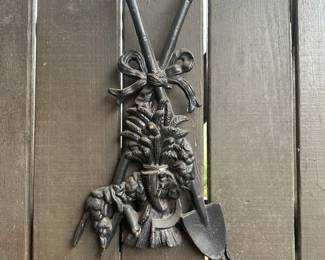 Cast Iron Garden Trowel and Sickle Wall Plaque