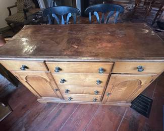 Antique Copper Top Sideboard/Buffet