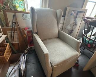 Wingback Recliner Chair with Nailhead Trim