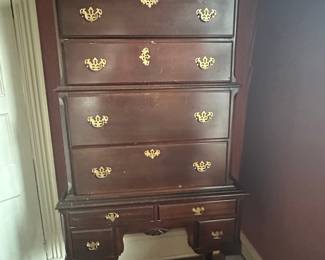 Henkel Harris Queen Anne Style Mahogany Highboy Dresser