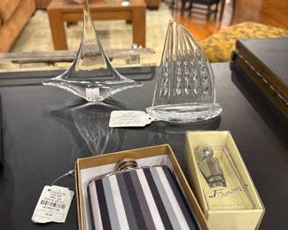 Lead Crystal Sailboat Figurines
