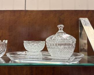 Vintage Three-Piece Cut Glass Vanity Set