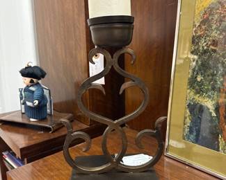 Hand-Forged Wrought Iron Candelabra - Set of 2