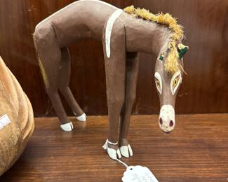 Hand-Carved Folk Art Wooden Horse