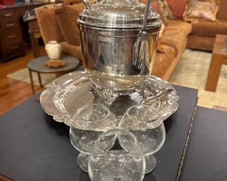 Silver-Plated Footed Ice Bucket / Biscuit Barrel