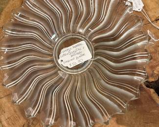 Vintage Federal Glass "Celestial" Pattern Sunburst Platter