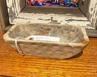 This is a Hand-Carved Primitive Dough Bowl