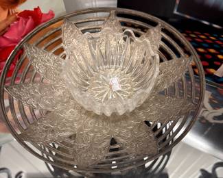 Pierced Silver-Tone Starburst Centerpiece